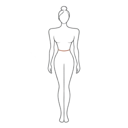 Line drawing of the inverted triangle body shape
