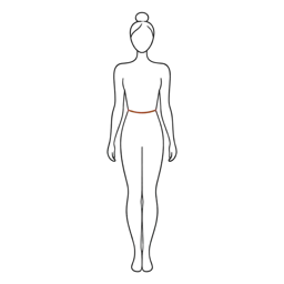 Line drawing of the rectangle body shape